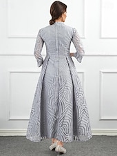 preiswerte Bodenlänge-A-Linien-Kleid für die Mutter der Braut, elegant, V-Ausschnitt, knöchellang, Spitze, 3/4-Ärmel, mit Schleife(n), 2025