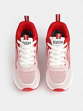 preiswerte Damen-Sneaker-vielseitige rote Damen-Sneaker mit Luftpolstersohle für das Fitnessstudio oder Freizeitausflüge