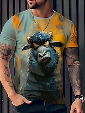 economico Magliette con stampa animale-Per uomo Animali Divertente maglietta Manica corta maglietta Stampa 3D Girocollo Camicia Esagerato Originale Feste Per eventi Blu Estate Primavera Abbigliamento S M L XL XXL XXXL