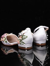baratos noiva-sapatos de casamento femininos brancos com tira no tornozelo - sapatos de noiva elegantes para casamentos e cerimônias de jardim