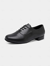 preiswerte Tanzschuhe für Herren-schwarze Tanzschuhe zum Schnüren für Herren mit weicher Wildledersohle und klassischem Design – ideal für Standard-, lateinamerikanische und Bühnenauftritte