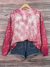 economico Animali Tops-Felpe da donna Divertenti Top regolari Maniche lunghe Felpa Stampa Vestibilità regolare Rosa Autunno Inverno