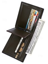 お買い得  ウォレット-男性用 RFID ブロック フェイクレザー 二つ折り財布、カジュアルや普段使いに最適なスリムでスタイリッシュなデザイン、ブラック ブルー グレー