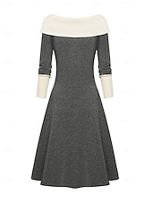 billige Kjoler-Retro / vintage 1950-tallet Punk og gotisk Kjoler Strikkekjole Flare kjole Kostyme Dame Nytt År Fest Fritid / hverdag Utdrikningslag Voksne Kjole