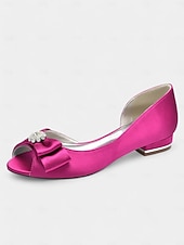 abordables Semi-formel-ballerines à bout ouvert en satin bordeaux pour femmes avec nœud et ornements en strass – chaussures de mariage élégantes pour les occasions nuptiales et formelles