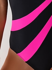 voordelige Eendelige badpakken-Dames Zwemkleding Een stukje Monokini Zwempak Blote rug Buikcontrole Hoge taille Slank Vakantie Strand Kleding Kleurenblok U-hals Mouwloos Badpakken