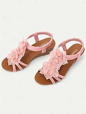 baratos Sandálias plataforma anabela-sandálias femininas estilo boêmio marrom com salto plataforma e detalhes florais - sandálias confortáveis de verão para praia e passeios casuais