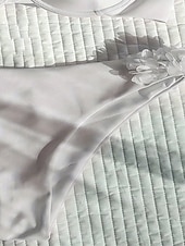 billiga Bikiniset-Dam Badkläder Bikini 2 st Kaxig Baddräkt Öppen rygg Smal Blommor i 3D Semester Standkläder Ensfärgat V-hals Ärmlös Baddräkter