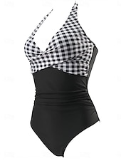 abordables Maillots une pièce-Femme Maillots de Bain Une pièce Maillot de bain Dos Nu Patchwork Mode Magnifique Graphic Col en V Sans Manches Maillots de bain