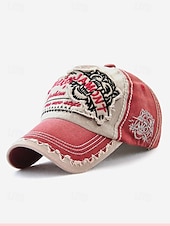 cheap Men&#039;s Hats-Men&#039;s Vintage Distressed Baseball Cap – Embroidered Patch Design, Casual Adjustable Hat for Outdoor Sports, Travel, and Everyday Wear