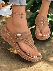 olcso Kényelmes szandálok-női piros strasszos éksarkú flip-flop szandál, nyitott orr, kényelmes nyári lábbeli hétköznapi kirándulásokhoz és nyaralásokhoz