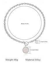 abordables Collier pour femme-Collier chaîne en or avec pendentif rond et fermoir à bascule – bijoux minimalistes pour femmes, parfaits pour un usage quotidien et des occasions formelles