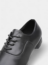 preiswerte Tanzschuhe für Herren-schwarze Tanzschuhe zum Schnüren für Herren mit weicher Wildledersohle und klassischem Design – ideal für Standard-, lateinamerikanische und Bühnenauftritte