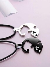 cheap Necklaces &amp; pendants-Necklace Stainless Steel Women&#039;s Fashion Cute Two tone Animal Lovely Round Heart Shape Necklace For Valentine&#039;s Day Birthday Gift