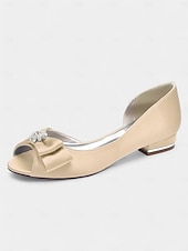 abordables Semi-formel-ballerines à bout ouvert en satin bordeaux pour femmes avec nœud et ornements en strass – chaussures de mariage élégantes pour les occasions nuptiales et formelles