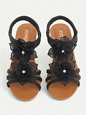 baratos Sandálias plataforma anabela-sandálias femininas estilo boêmio marrom com salto plataforma e detalhes florais - sandálias confortáveis de verão para praia e passeios casuais