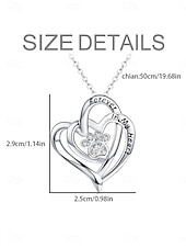 economico collane e ciondoli-collana cromata donna moda carina classico cuore adorabile collana a forma di cuore per tutti i giorni san valentino