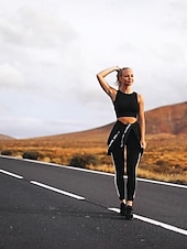 halpa Jooga-leggingsit ja sukkahousut-Naisten Joogahousut Jooga leggingsit Tilkkutäkki Perus Vatsatuki Peppua kohottava Korka vyötärö Jooga Kuntosaliharjoitus Pilates 3/4-pituiset leggingsit Pyöräily Sukkahousut Muoti Musta Syksy Talvi