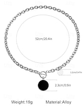abordables Collier pour femme-Collier chaîne en or avec pendentif rond et fermoir à bascule – bijoux minimalistes pour femmes, parfaits pour un usage quotidien et des occasions formelles