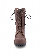 cheap Combat Boots-Versatile Brown Leather Lace-Up Boots with Military Flair for Women - Perfect for Fall and Winter Everyday Wear