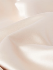preiswerte Sekt-Meerjungfrau Abendkleid Elegantes Kleid Karneval Maskerade bodenlang langärmlig Illusions-Ausschnitt Champagner Brautmutter Kleid Satin mit Perlen Überrock