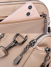 abordables Sacs à bandoulière-sac à bandoulière en similicuir pour femme, petit sac à main décontracté avec plusieurs compartiments zippés, sac à bandoulière quotidien élégant pour les voyages et le shopping couleur vin noir blanc