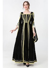 preiswerte Kleid-Mittelalterlich Renaissance Vintage-Kleid Maxi Kleid Glockenärmel Königin Wikinger Einfarbig Quadrathals Kostüm Damen königlich Halloween Karneval Maskerade Abschlussball Festival Erwachsene Kleid
