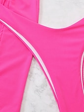 voordelige 3-delige bikiniset-Dames Zwemkleding Bikini Driedelig Rok Zwempak Blote rug Slank Vakantie Strand Kleding Effen Kleur Halternek Mouwloos Badpakken