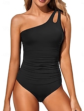 ieftine Costume Întregi-Pentru femei Costume de Baie O bucată Monokini Costum de baie Fără Spate Controlul abdomenului Talie Înaltă Zvelt Vacanță Costum de plajă Culoare solidă Gât asimetric Fără manșon Costume de baie