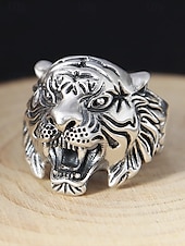 cheap Men&#039;s Jewelry-Vintage Tiger Head Ring for Men | Bold and Edgy Punk Style