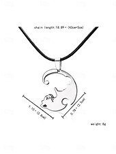 cheap Necklaces &amp; pendants-Necklace Stainless Steel Women&#039;s Fashion Cute Two tone Animal Lovely Round Heart Shape Necklace For Valentine&#039;s Day Birthday Gift