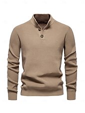 preiswerte Herrengolfkleidung-Herren Pullover Dunkelgrün Kaki Langarm Shirt Golfkleidung, Kleidung, Outfits, Kleidung