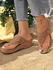 olcso Kényelmes szandálok-női piros strasszos éksarkú flip-flop szandál, nyitott orr, kényelmes nyári lábbeli hétköznapi kirándulásokhoz és nyaralásokhoz