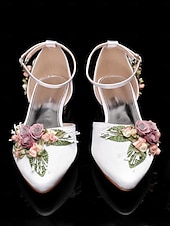 baratos noiva-sapatos de casamento femininos brancos com tira no tornozelo - sapatos de noiva elegantes para casamentos e cerimônias de jardim