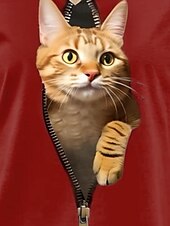 billige Dyrene tee-Dame T skjorte Katt Mote Moderne Fritid Langermet Crew-hals Vanlige topper Daglig Helg Trykt mønster Hvit Gul Rød Blå Dusty Blue Høst Vinter