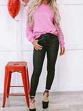 abordables Sweats à capuche-veste polaire femme pull mode décontracté uni fête travail rue col rond coupe ample manches longues rose automne hiver