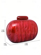 voordelige Clutches &amp; Avondtasjes-Dames Koppeling Avondtasje Schoudertassen Acryl Feest Bruiloft Ketting Multi-dragen Effen Kleur Amandel Zwart Wit