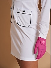 cheap Golf &amp; Tennis Accessories-Golf Glove Golf Full Finger Gloves Women's Sweat wicking Durable Non-Slip Leather Artificial Leather Outdoor White Fuchsia