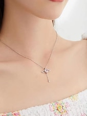 abordables Colliers et pendentifs-collier en cuivre mode femme mignon classique ange joli collier en forme de coeur pour fête quotidienne Saint Valentin