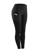 economico Leggings e collant da yoga-Per donna Pantaloni da yoga Leggings da yoga Vita Alta Yoga Allenamento in Palestra Pilates Collant Grigio scuro Nero Blu marino Autunno Gli sport Abbigliamento sportivo Elasticizzato Taglia piccola