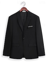 cheap Formal Suits-Men&#039;s Wedding Homecoming Suits Black Sky Blue Business Casual Daily Solid Colored Tailored Fit 3 Piece Single Breasted Two-buttons