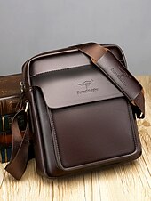 levne Pánské tašky-pánská hnědá černá crossbody kabelka z umělé kůže s nastavitelným ramenním popruhem - stylová a praktická taška přes rameno, messenger taška do práce, na cesty i každodenní nošení