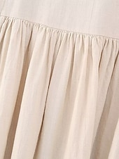 billiga Bohemklänningar-Dam Mini klänning Vardagsklänning A linjeklänning Boho-klänning bohemliv Ledigt Semester Dagligen Normal Blommig 3/4 ärm V-hals Beige Vår Höst
