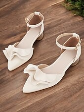 olcso Block Heels-Női Magassarkúak Ρετρό Munka Napi Csat Vaskosabb sarok Erősített lábujj Elegáns Szüret PU Fém csat Mandula Fekete Bézs