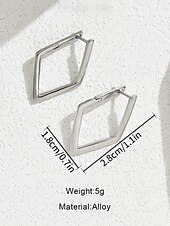 economico Orecchino da donna-orecchini a cerchio in oro geometrici minimalisti a forma di diamante: gioielli eleganti per le donne, perfetti per l&#039;uso quotidiano e per le occasioni speciali