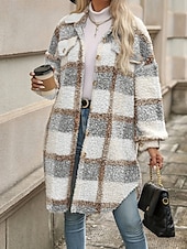 economico Cappotti Invernali-Per donna Cappotto invernale Giacca invernale Giacca in pile Giacca in sherpa Esterno Strada Giornaliero Autunno Inverno Standard Cappotto Standard Tenere al caldo Traspirante Contemporaneo Moda