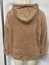 baratos Moletons e moletons-Mulheres Pulôver Moletom Com Capuz Tecido Quente Roupa de rua Casual Manga Longa Com Capuz Tops regulares Casual Patchwork Preto Verde cáqui Primavera Outono Inverno