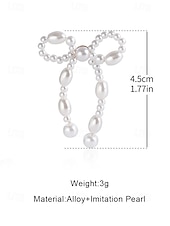 cheap Women&#039;s Earring-Elegant Pearl Bow Earrings with Delicate Design | Perfect for Everyday Wear and Special Occasions