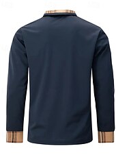 お買い得  メンズ クラシックポロ-男性用 ゴルフシャツ ゴルフポロシャツ ワーク カジュアル ラペル 長袖 ベーシック 近代の カラーブロック パッチワーク ボタン 春 &amp; 秋 レギュラー ワイン ブラック ホワイト ネイビーブルー グレー ゴルフシャツ
