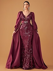 cheap RED-3 Piece Mother of the Bride Dress Elegant Simple V Neck Tea Length Satin Lace Short Sleeve 3/4 Length Sleeve with Lace